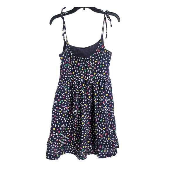 J Crew Dot Tie Sleeveless Blue Mini Dress Womens Size 4 - Picture 2 of 3